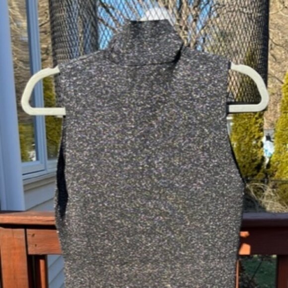 House of Harlow 1960 NWT Women's Black Silver Lurex Metallic Dress Mock Neck Med - Picture 9 of 12